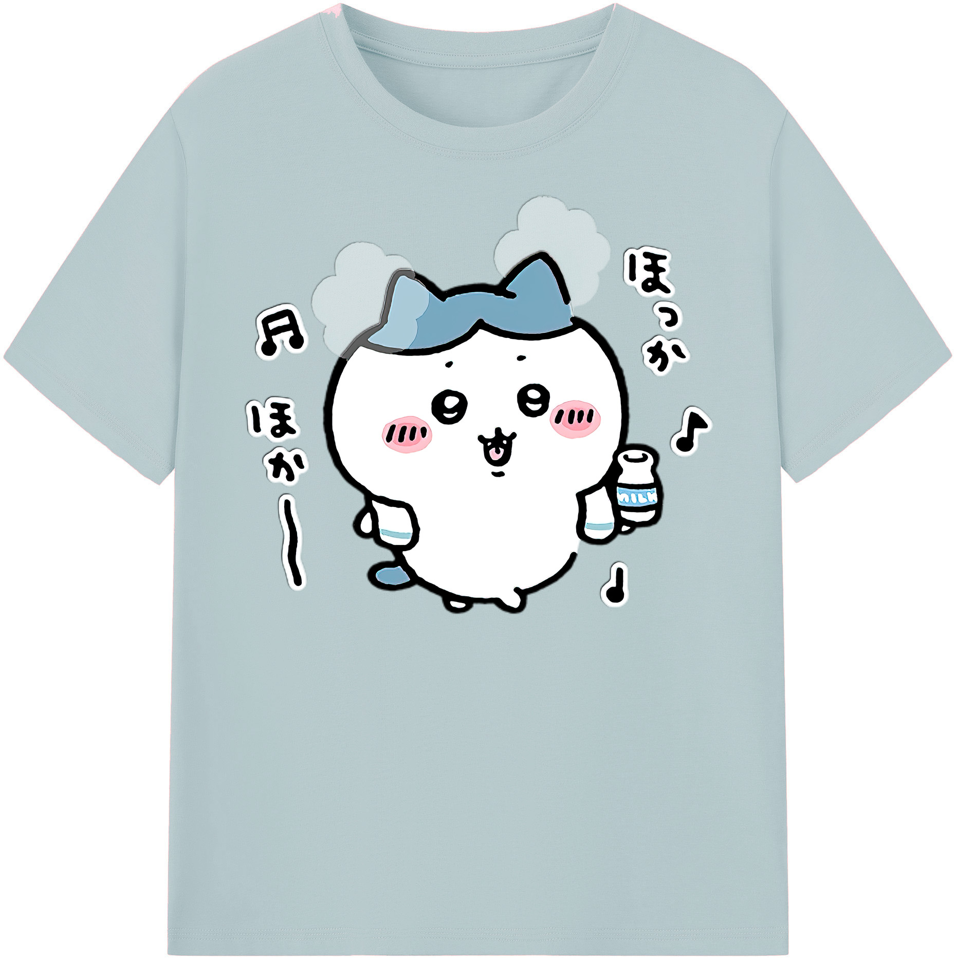 （画像用） ちいかわ ハチワレ Chii-kawa hachiware 綿100％半袖Tシャツ（フロントプリント）